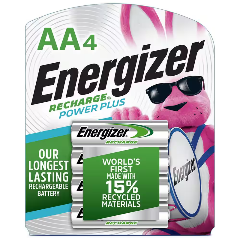 Energizer Rechargeable AA Batteries 4 Pack Power Plus NiMH Precharged 2300mAh
