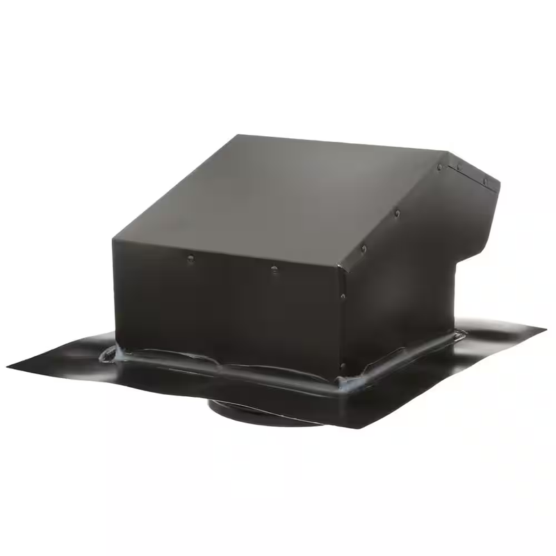 Goose Neck Roof Vent Cap 4 in Black Galvanized Steel Exhaust Pipe Cover Screen