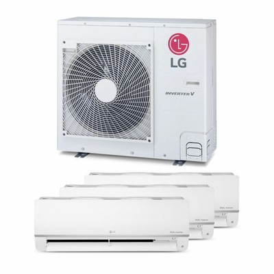 LG 36,000 BTU 3-Zone Wall Mount Ductless Mini Split System 208-230V (12, 12, 12)