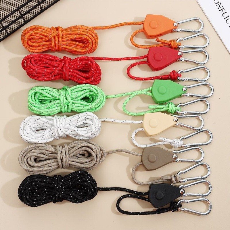 Adjustable Rope Fastener Fixed Buckle Pulley Tent Rope Tensione Ratchet Hangers
