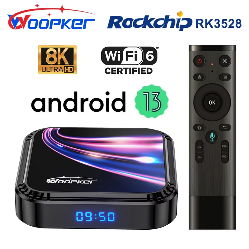 Android 13 TV Box K52 Rockchip RK3528 Smart TV Box Support 8K Wifi6 BT5.0 YouTub