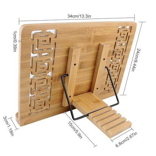 Buchstütze Kochbuchhalter Kochbuchständer Lesebuchhalter Leseständer Bambus Holz