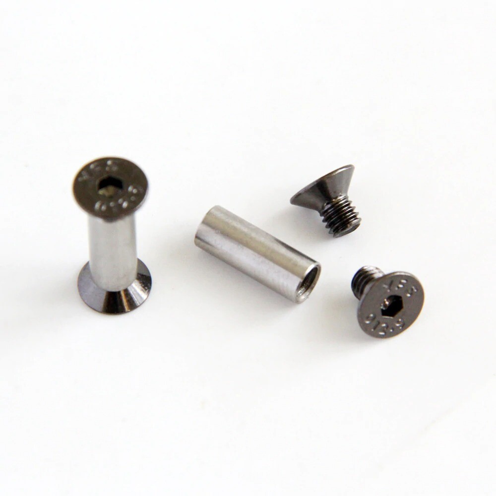 10pcs Knife Handle Bolt Rivets Scale Screw Fastener Nut Flat Hex Head Knives USA