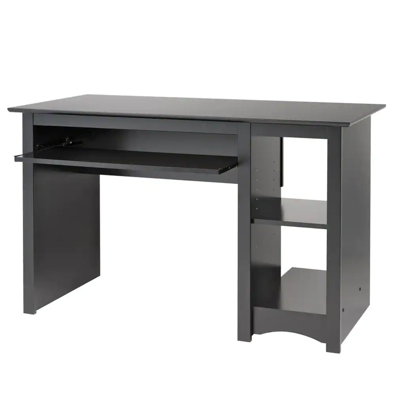 Prepac Computer Desk Rectangular Black Laminate Pull-Out Key