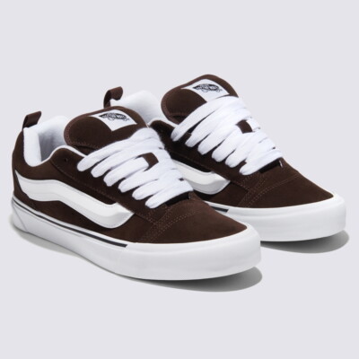 Vans Knu Skool Skate Sneakers Shoes Brown/White VN0009QCNWH US 4-13