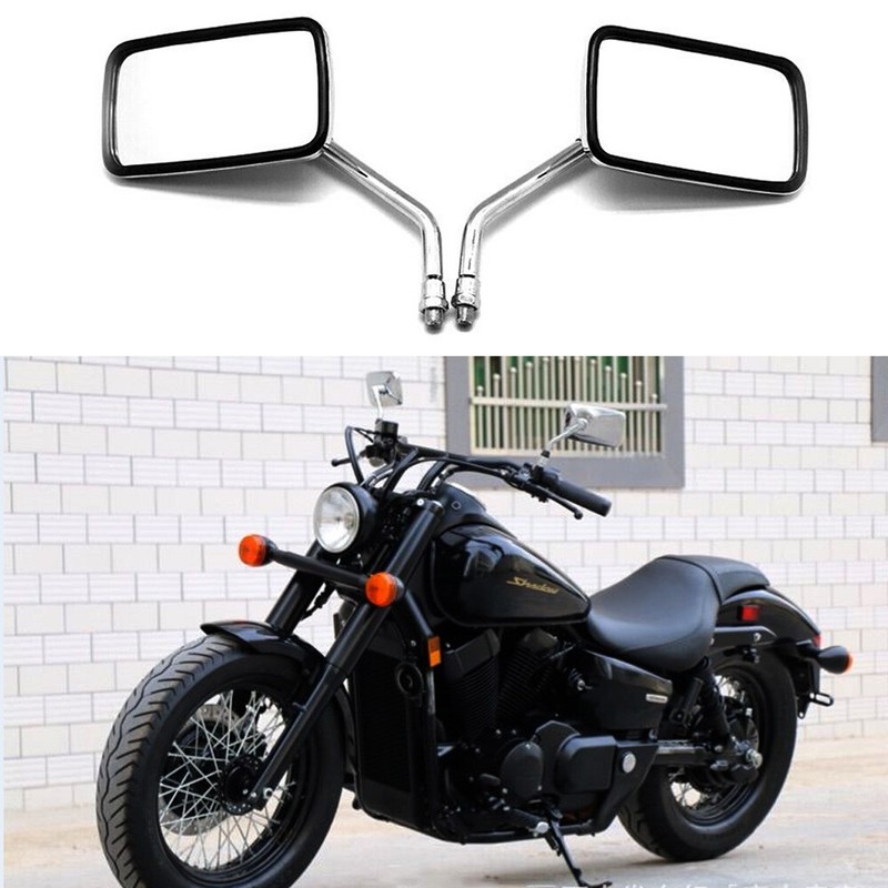 Chrome Rectangle Motorcycle Mirrors for Honda Shadow Phantom Aero ACE