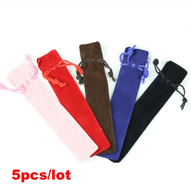 Office Simple Single Pen Bag Pencil Case Sleeve Holder Velvet Pen