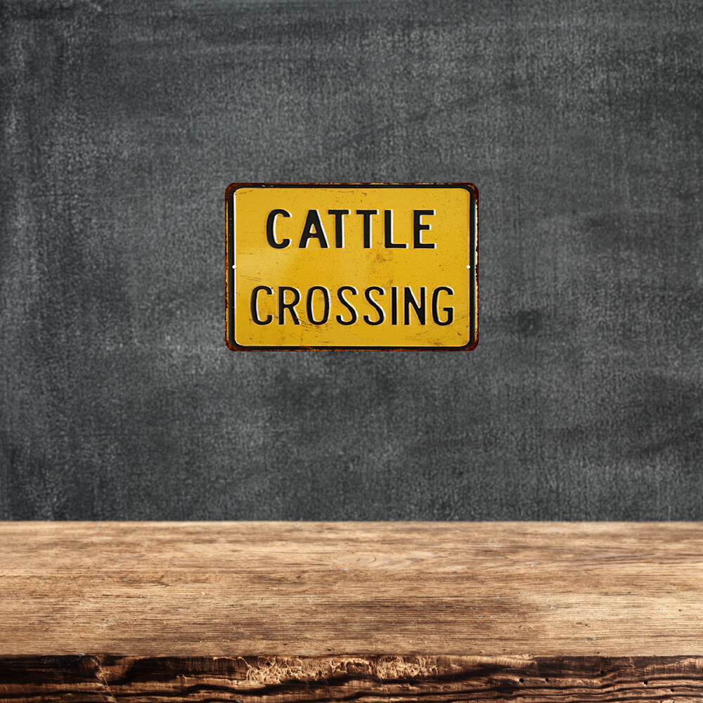 Cattle Crossing Sign Vintage Look Reproduction Farm Ranch Dairy Cow 108120067031