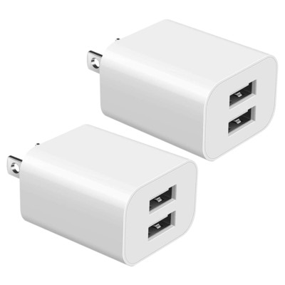 USB Fast Charger Block Dual Port Power Adapter Cube For iPhone 15 14 13 12 11 8
