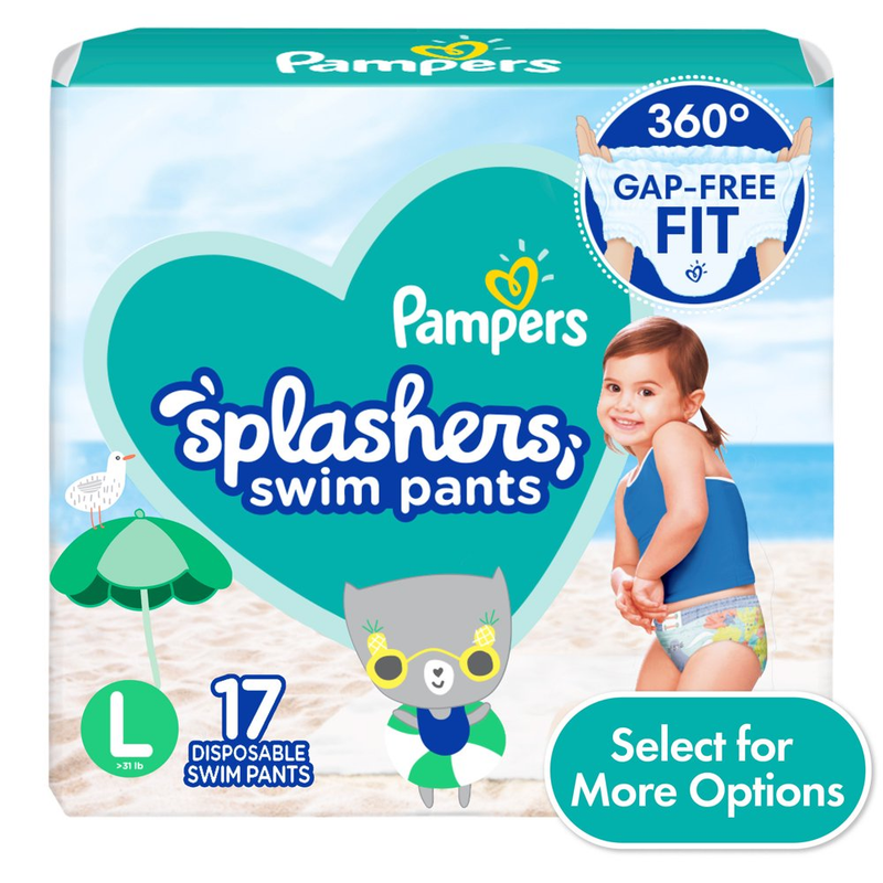 Pampers Splashers Swim Diapers Size MD, 18 Count (Select for More Options)