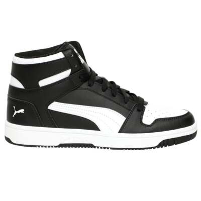 Puma Rebound Layup High Top  Mens Black, White Sneakers Casual Shoes 36957301