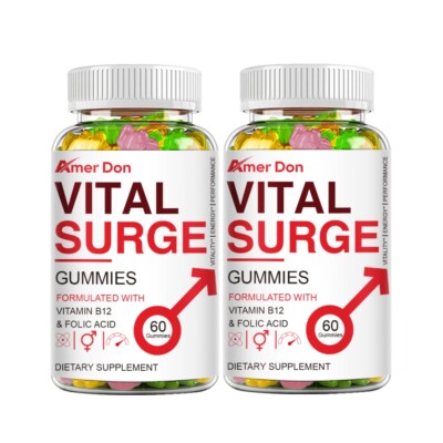 (2 Pack) Vital Surge Maximum Strength Gummies, Enhancement Gummy for Weight Loss