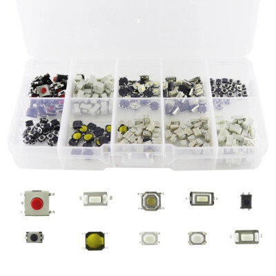 100pcs Micro Momentary Tact Switch Kit Tactile Push Button Switch 10 Types