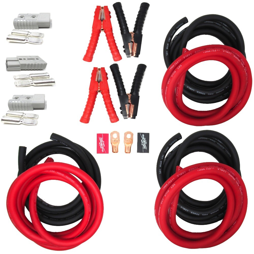 3 PC 1/0GA 32FT QUICKCONNECT 800 AMP JUMPER/BOOSTER CABLE SET,TOW