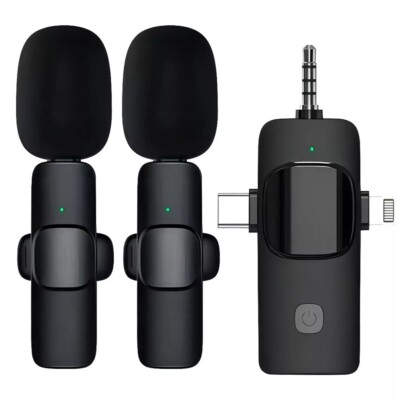 Lavalier Microphone Wireless Audio Video Recording Mini Mic For Android/iPhone
