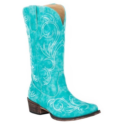 Женские синие повседневные ботинки Roper Riley с вышивкой Snip Toe Cowboy 09-021-1566-24