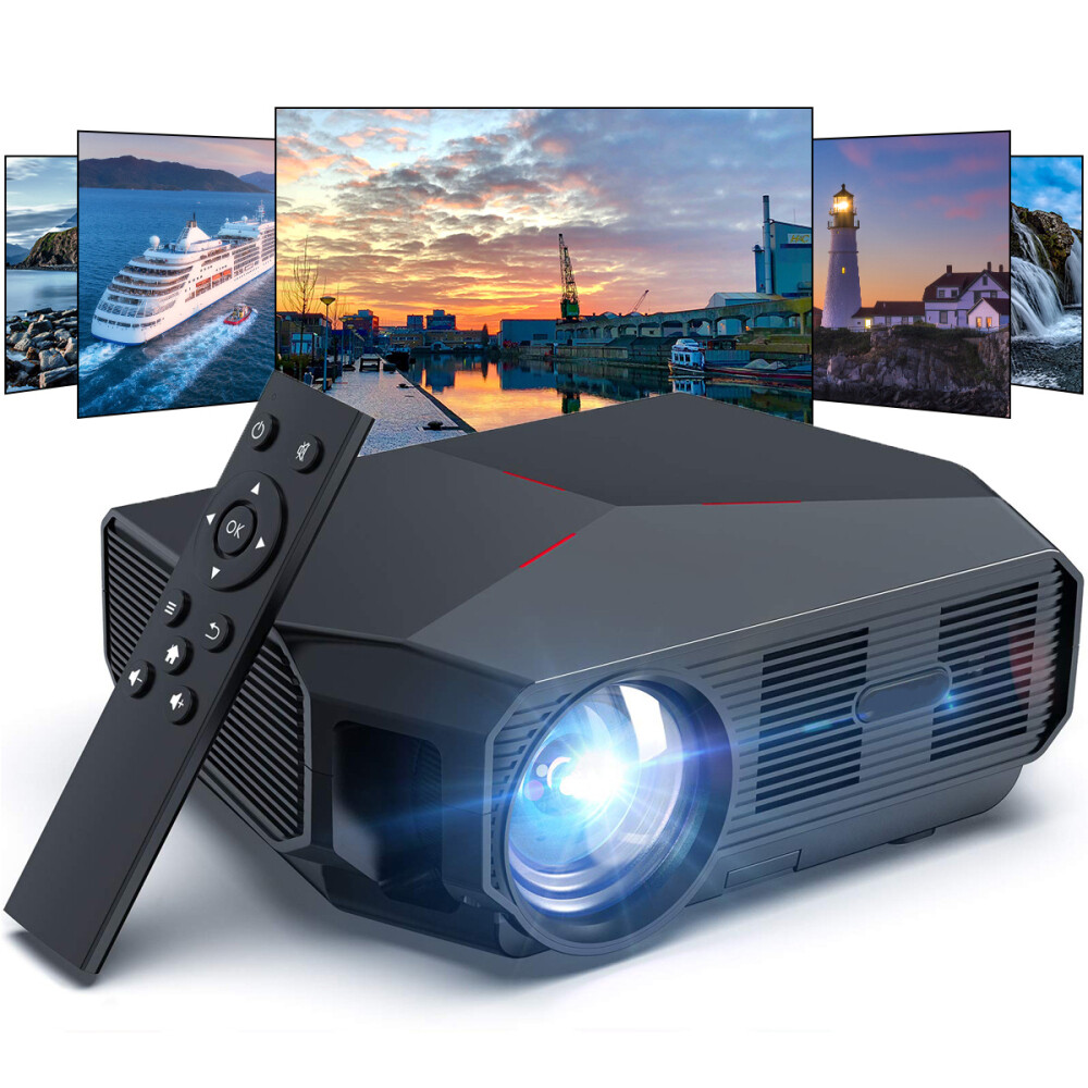 Beamer mit Screen Mirroring 4000 Lumen Projektor Beamer Full HD 1080P Video LED