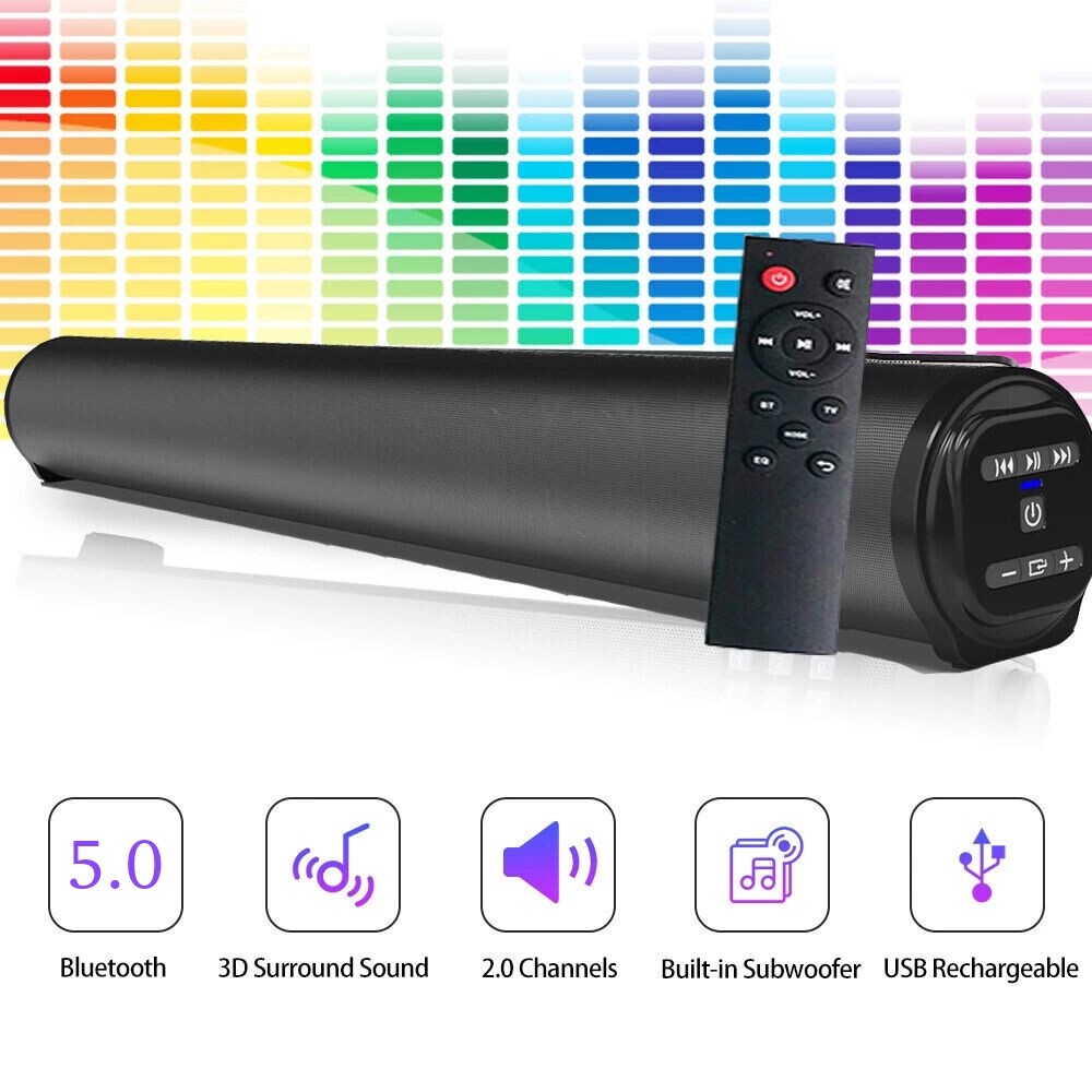 Wireless Bluetooth Sound Bar Surround Speaker Home PC TV Theater System Soundbar