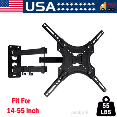 Full Motion TV Wall Mount Bracket Swivel Tilt for 26 32 36 37 40 42 46 49 50 55''