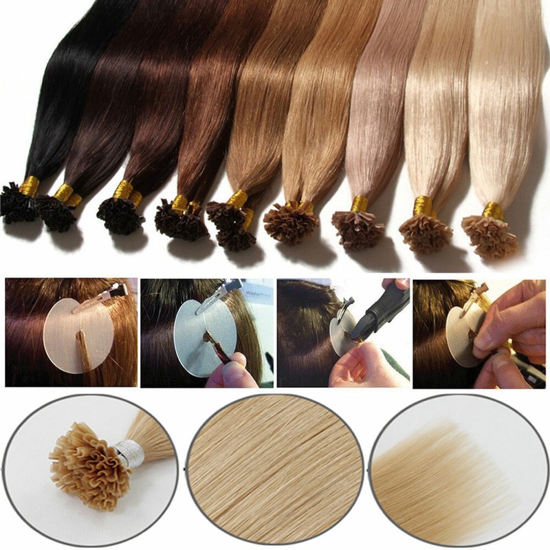 1g S Russian Remy Human Hair Extensions Pre Bonded Keratin Nail U