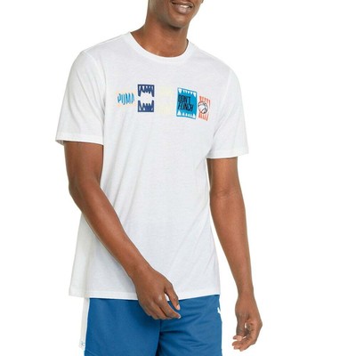 

Puma All Tournament Graphic Crew Neck Футболка с коротким рукавом мужская белая спортивная C, Белый, Puma All Tournament Graphic Crew Neck Short Sleeve T-Shirt