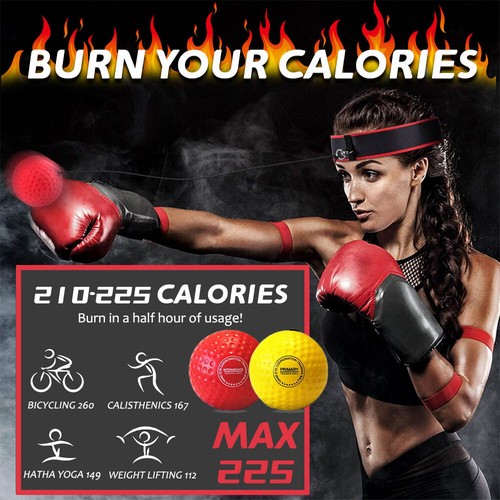 4 Difficulty Levels Boxing Reflex Ball w/Headband for Reaction Agility Punching