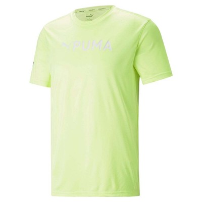 

Puma Fit Logo Graphic Crew Neck Short Sleeve Athletic T-Shirt Mens Yellow Casual, Желтый, Puma Fit Logo Graphic Crew Neck Short Sleeve Athletic T-Shirt
