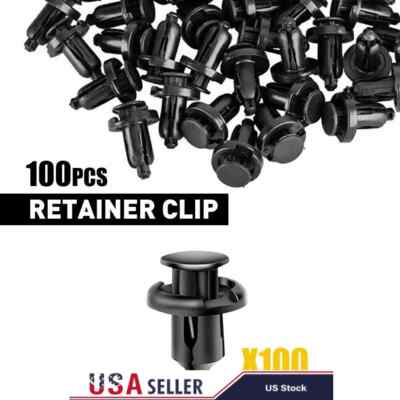 100Pcs - 10mm Nylon Clips Plastic Push Type Rivet Retainer Fastener Bumper Pin