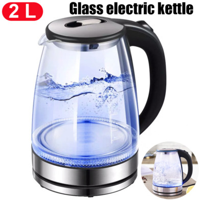 Electric Hot Water Tea Kettle 2l Glass 1000w High Borosilicate Glass Cutoff US