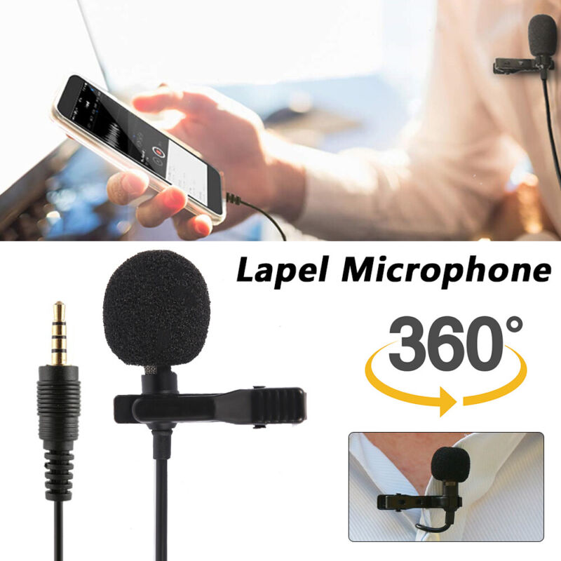 Ansteckmikrofon Doppelt Mikrofon Clip-On Microphone 3.5mm PC Smartphone