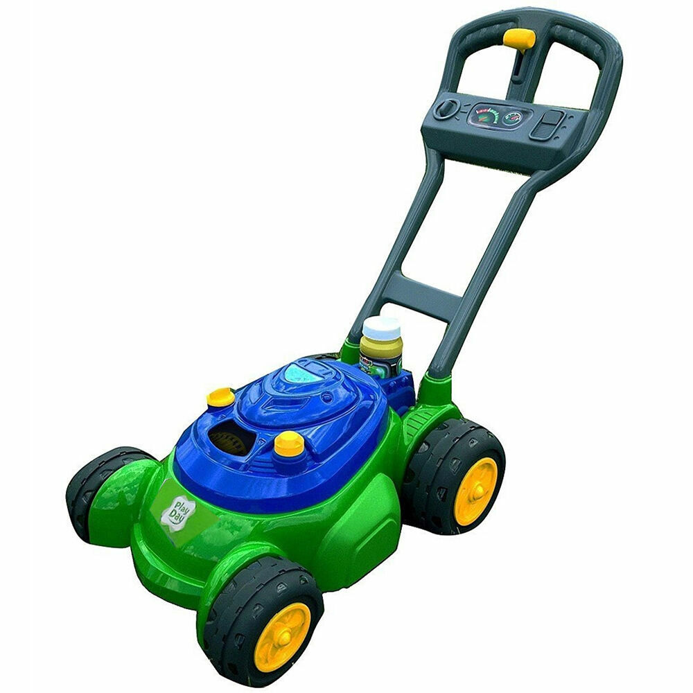 Bubble Lawn Mower Machine Toys Kids Outdoor Play Garden Soap Bubbles Solution