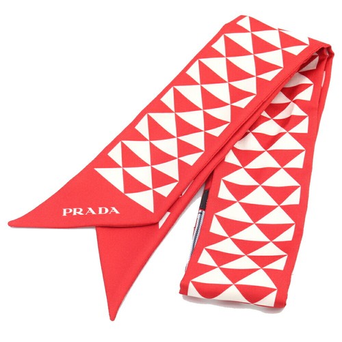 スカーフ PRADA SCARF (1FS091DGI F0X0A) Prada Scarf Yellow Black Silk Triangle Logo Women