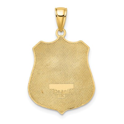 Pre-owned Superdealsforeverything Real 14kt Yellow Gold Large Police Badge Pendant