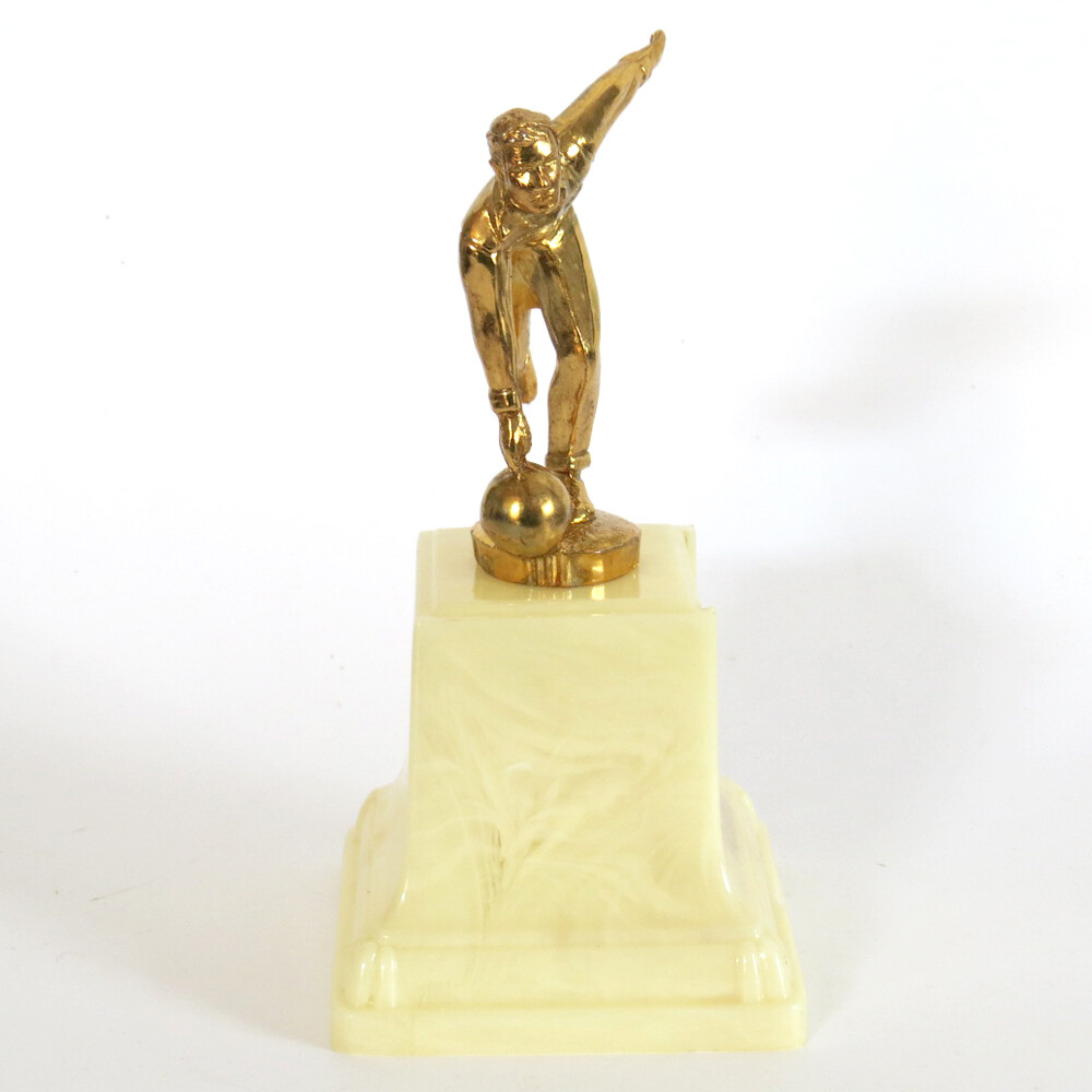 Vintage 50s Plastic Bowling Trophy Teen Boy / Young Jr Mens
