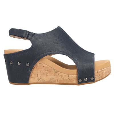 Женские синие повседневные сандалии Corkys Carley Wedge 30-5316-NAVY