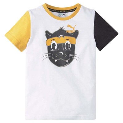 

Футболка Puma Lil с круглым вырезом и короткими рукавами для малышей, размер , повседневные топы 531794, Белый, Puma Lil Crew Neck Short Sleeve TShirt Toddler