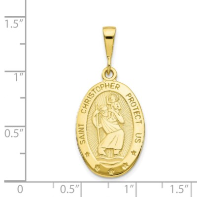 Pre-owned Superdealsforeverything Real 10kt Yellow Gold St. Christopher Medal