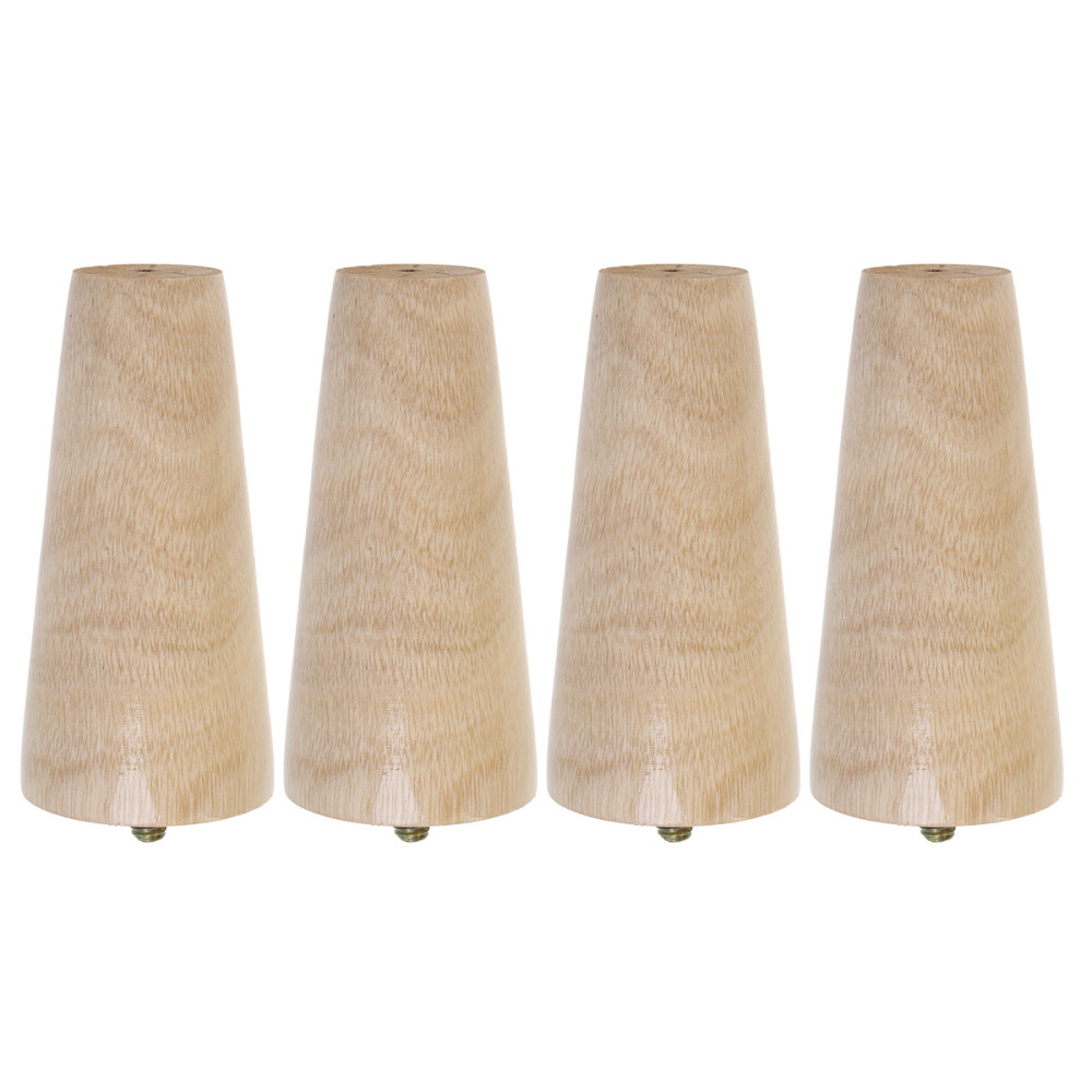 4 Wood Table Base Conical Sofa Bamboo Tapered Support