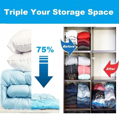 Premium Vacuum Storage Seal Bags for Comforter Blanket Bedding Clothing(1-10pcs)