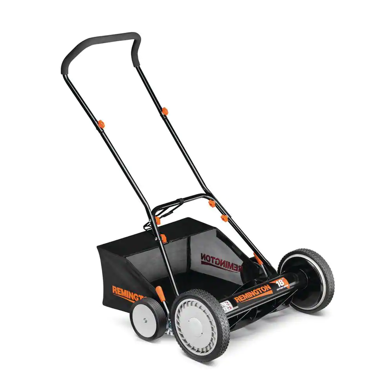 Remington Manual Walk Behind Reel Lawn Mower+9Position Cutting Height+Bagger Bag