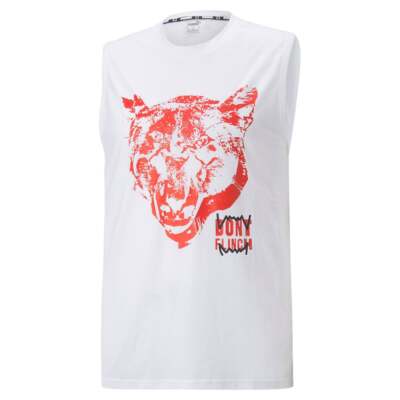 

Мужская белая повседневная майка Puma Fast Break с круглым вырезом 2 53650201, Белый, Puma Fast Break Graphic Crew Neck Tank Top 2