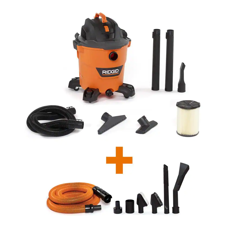 RIDGID Vacuum Wet Dry Shop Vac Filter Hose Accessories Car Cleaning Kit 12 Gal