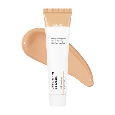 PURITO Cica Clearing BB Cream #15 Rose Ivory 1 fl.oz / 30ml Vegan bb cream fo...