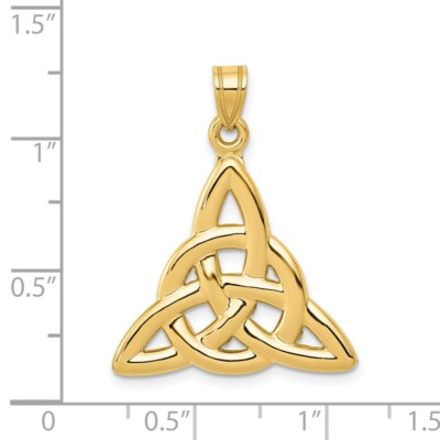 Pre-owned Superdealsforeverything Real 14kt Yellow Gold Polished Trinity Knot Pendant