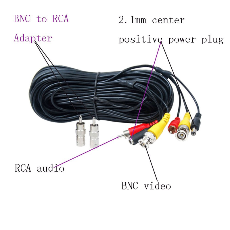 4 Pack 100Ft Security Surveillance Camera Audio Video Power Extension Cable Pre-