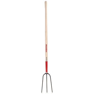 Razor-Back Garden Fork Long 48''-Handle Hardwood 3-Oval Tine-Hay Steel-Head