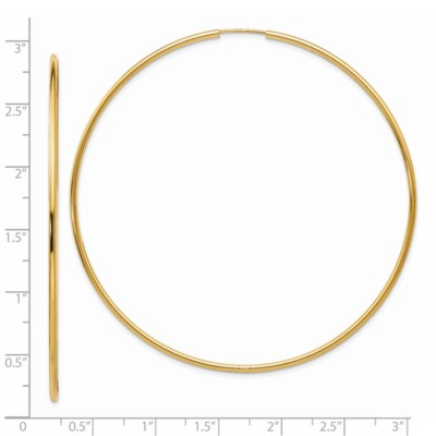 Pre-owned Superdealsforeverything Real 14kt Yellow Gold Endless Hoop Earrings