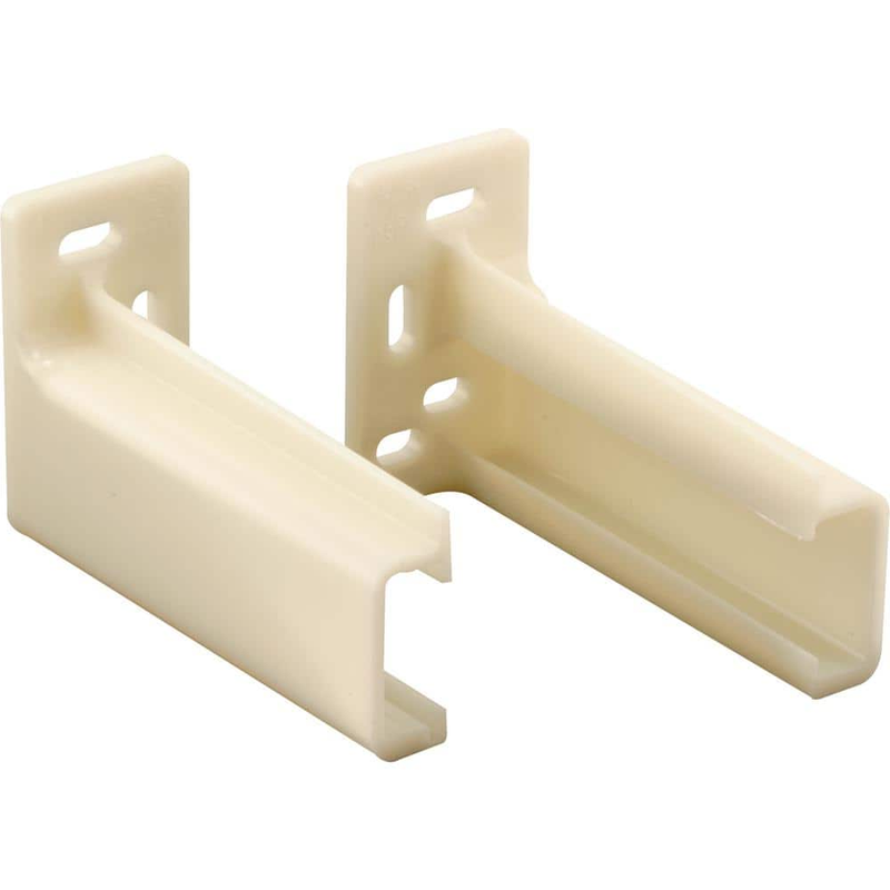 Drawer Track Back Plate, 3/8 in. x 1 in., Plastic, White (1-