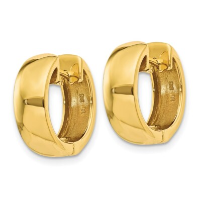 Pre-owned Skyjewelers Real 14kt Yellow Gold Round Hinged Hoop Earrings