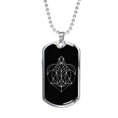Sacred Geometry The Turtle Necklace Stainless Steel or 18k Gold Dog Tag